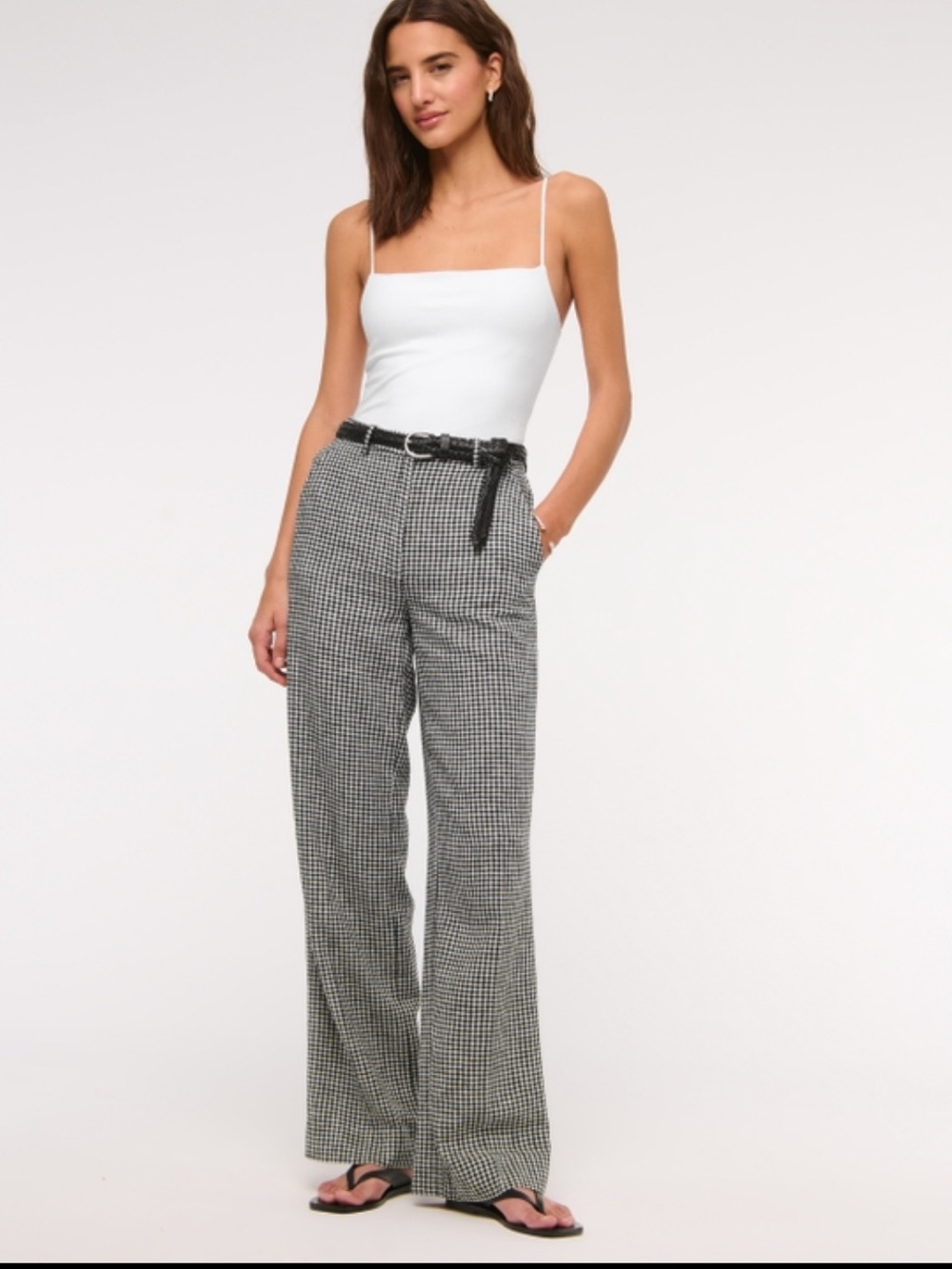 Abercrombie & Fitch Tailored Linen-Blend Wide Leg Pan